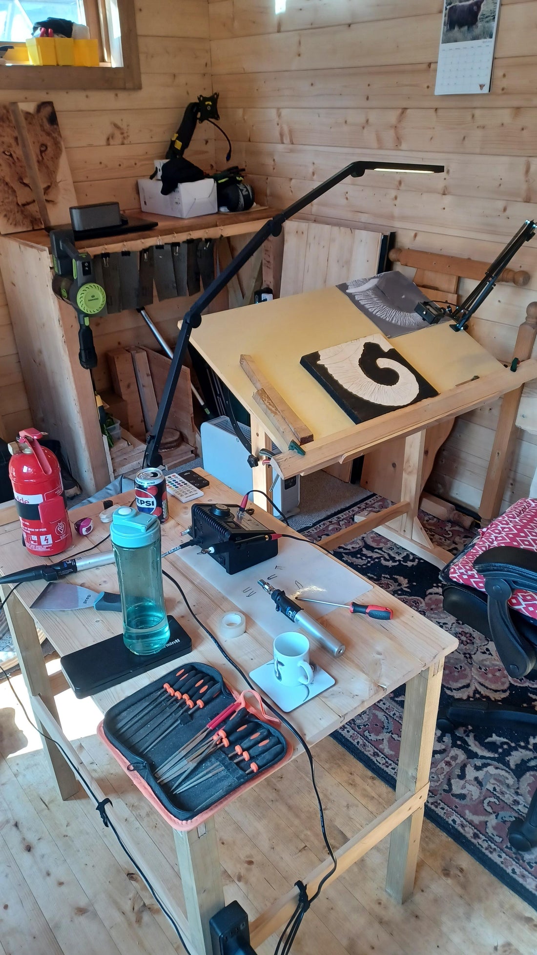 The "office" side of wood burning.